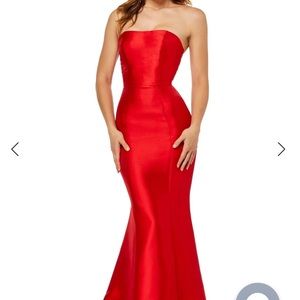 Sherri Hill red strapless long prom/evening gown